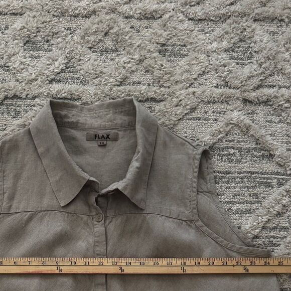 Flax Skyline Blouse - Sleeveless Linen Blouse Size 1G - Picture 6 of 10